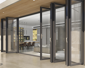 ประตูบานเฟี้ยมอลูมิเนียมสามบาน ดีไซน์กริด พร้อมกรอบอลูมิเนียม ลดราคาสุดฮอต - Product Image 2