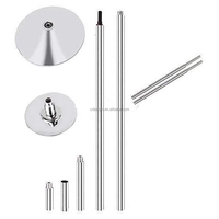 Barre de pole dance facile à installer pour la maison, 45 mm, chromée, mode rotatif et statique, amovible, portable, pour la danse et le fitness