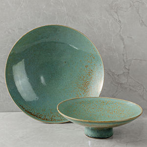 Японский отель ручной работы Пастель спекл реактивная глазурная посуда и столовые приборы ужин чаша неглубокая шляпа - Product Image 4