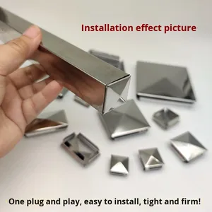 Geschmiedeter, polierter Niederdruck-Dekorationsstopfen für Vierkantrohre, schnellverschließbarer Innenverschluss aus Edelstahl, 1/2-Zoll-Rohrverschraubungen - Product Image 4