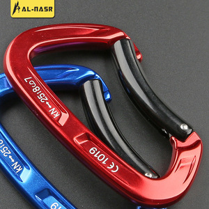Alnas Curved D-Type Carabiner Aluminum Alloy 10x6cm Quick Release Outdoor Climbing Safety Lock Blue - Product Image 4