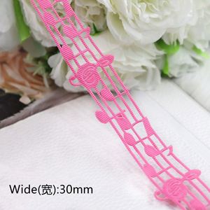 Ruban gros-grain élégant de haute qualité avec découpe de notes de musique de 3 cm pour la décoration de mariage, 10 yards/rouleau - Product Image 6
