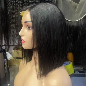Raw hair HD lace 2*6 5*5 closure wig glueless natural color 100% human hair