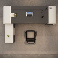 Bureau de direction de luxe moderne rectangulaire avec plateau en bois et mélamine, design écologique