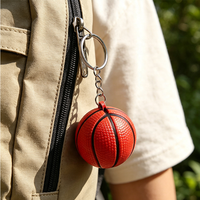 Porte-clés anti-stress mini-ballon de basket personnalisé avec logo d'usine, en gros, avec crochet en alliage de zinc pour club de basket et événements sportifs