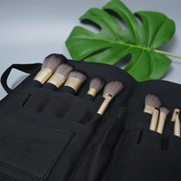 Sac de rangement et étui pour pinceaux de maquillage en cuir PU noir de haute qualité pour un usage quotidien