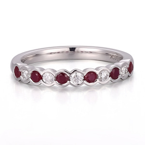 Rubinring für Damen, 10K Gold, runde Form, 2mm Rubin, maßgefertigter Schmuck für unabhängige europäische und amerikanische Online-Shops - Product Image 2