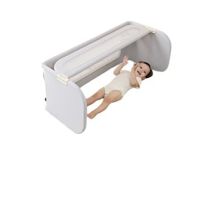 Pare-chocs de <span class=keywords><strong>lit</strong></span> multifonctionnel portable en acier inoxydable, sans assemblage requis ; <span class=keywords><strong>lit</strong></span> de voyage cododo anti-chute et anti-écrasement - Product Image 1