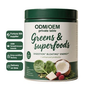 Fabrikneues Hochdosiertes Grünes Superfood-Pulver mit Präbiotika und Probiotika für Darmgesundheit, Verdauung & Blähungslinderung - Product Image 1