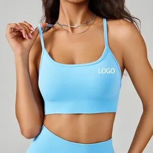 neck summer sexy running shockproof beautiful back yoga bra fitness top high support sports bra for women