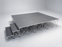 Scène pliante en contreplaqué avec podium en aluminium pour événements en extérieur/intérieur