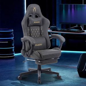 เก้าอี้เกมมิ่งปรับเอนได้ดีไซน์ใหม่พร้อมที่พักเท้า สีน้ำตาล - Product Image 1