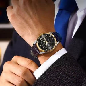 Poedagar 858 movimiento de cuarzo <span class=keywords><strong>reloj</strong></span> de pulsera diario impermeable hombres diamante calendario cuero inoxidable Montre <span class=keywords><strong>Reloj</strong></span> Relojes originales - Product Image 4