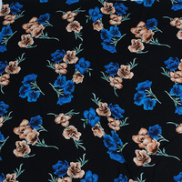 Tissu en Viscose à rayonne florale, étoffe de couleur marron unie imprimée pour vêtements de femme