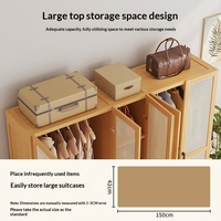 Armoire de rangement économique multifonctionnelle en bambou simple et moderne pour chambre à coucher, location de maison, montage facile
