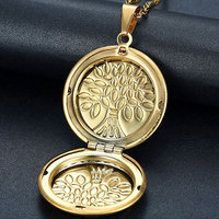 Collier en acier inoxydable plaqué or 18 k, pendentif Vintage, arbre de vie, bijoux pour femmes, tendance