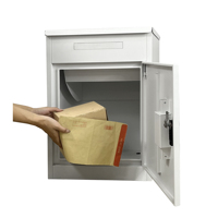 Boîte de livraison de colis autoportante en acier, grande, démontable, résistante aux intempéries, avec revêtement en poudre, compartiment de rangement sécurisé verrouillable