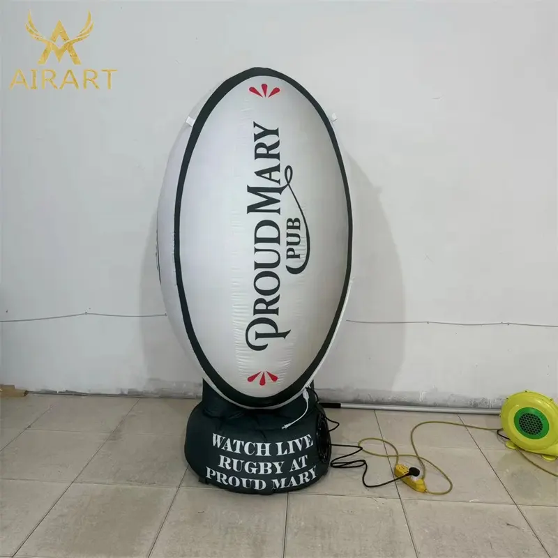 Ballon de rugby gonflable de décoration sportive de taille personnalisée, ballon de rugby gonflable à vendre