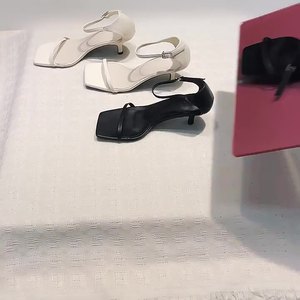 2026 Summer Elegant Open Stilettos Comfortable Square Simple One-strap High Heel for Women Outdoor Suitable Medium Heels - Product Image 4