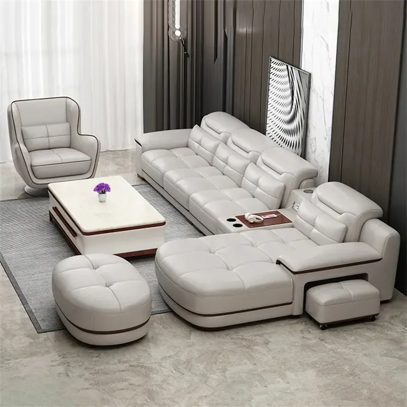 بيع مباشر من المصنع أحدث تصميم أريكة مخصصة على شكل حرف l أريكة جلدية مقطعية على شكل حرف U أريكة غرفة معيشة عالية الجودة