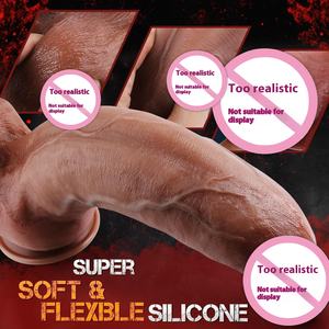 Riesiger Doppellagiger Flüssigsilikon-<span class=keywords><strong>Dildo</strong></span> Realistischer Weicher Fleisch-Masturbationsartikel mit Saugnapf für den Anus der Frau - Product Image 4