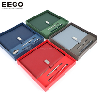 Coffrets Cadeaux d'Entreprise Personnalisés en Cuir Bleu de Luxe avec Carnet et Stylo, Esthétiques, pour Promotion et Logo Personnalisé - Vente en Gros