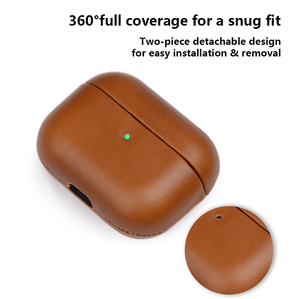 Factory Price Protective Price Available Texture <strong>Crazy</strong> Horse Oil Wax Genuine Leather for Apple AirPods 1/2 1 2 3 4 AirPods Pro2 - Product Image 4