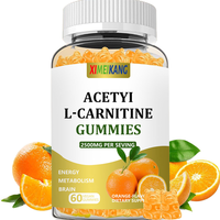 Gummies de suppléments d'acétyl-L-carnitine saveur orange, formule scientifique OEM ODM, favorisent un métabolisme sain et apportent de l'énergie