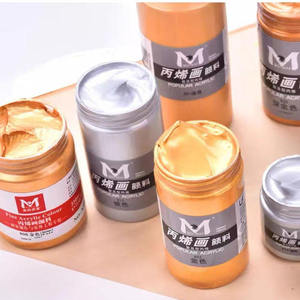 Arte <span class=keywords><strong>con</strong></span> purpurina Pintura acrílica metálica Oro Plata 100ml 300ml 500ml 1200ml Estudiante Colores metálicos Acrílicos en la pared Camisa - Product Image 4