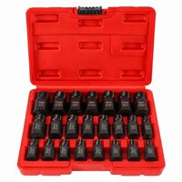 TEBAK – Kit d'extracteurs de vis multi-cannelures 25 pièces en CR-MO pour retirer les goujons, boulons et vis à douille cassés