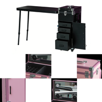 Valise à roulettes pour manucure, organiseur de vernis à ongles, chariot de maquillage professionnel pour studio ou voyage