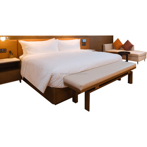 <b>Cheap</b> Hotel King Bed Set Complete Bedroom Furniture With Wood Frame Upholstered Headboard <b>Sofa</b> Table Chair Mattress & Bed sheets - Product Image 3