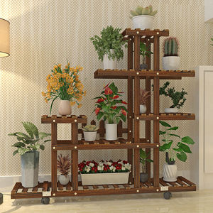 Étagère à fleurs en bois massif <span class=keywords><strong>pour</strong></span> salon, multi-étages, balcon intérieur, étagère à pots <span class=keywords><strong>de</strong></span> fleurs du sol au plafond, étagère ménagère - Product Image 3