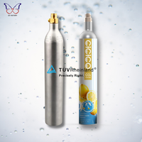 Cilindro de CO2 de 0.6L y 166.7 bar con Certificación ZX DOT/TPED, Tanque Recargable de Aluminio AA6061 con Rosca M18x1.5 para Agua Carbonatada