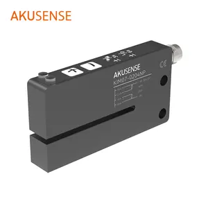AkuSense สำหรับเครื่องติดฉลากเดี่ยวและคู่โปร่งใสฟิล์มบางตรวจจับ KIM07-0204NP ป้ายเซ็นเซอร์โปร่งใส