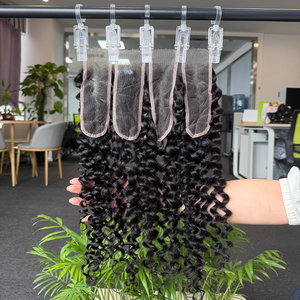 Vente en gros de cheveux humains brésiliens vierges 100% naturels, closure HD 2x6 à ondulations naturelles, 14-20 pouces, couleur naturelle - Product Image 2