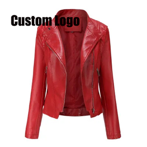 新款长袖飞行员夹克春季皮夹克摩托车夹克女 - Product Image 1