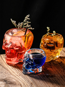 Vaso de <span class=keywords><strong>cristal</strong></span> con forma de <span class=keywords><strong>calavera</strong></span> para vino, vaso doble de <span class=keywords><strong>cristal</strong></span> para cerveza, whisky, Bar, S3, 3 tamaños - Product Image 6