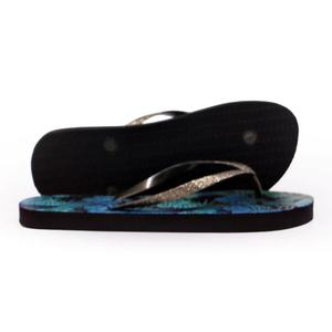 Custom Fashion Palm Tree Print Flip Flops Ladies <b>Sparkle</b> Glitter Strap Thong <b>Sandals</b> Non Slip Soft EVA Beach Footwear Bulk - Product Image 2