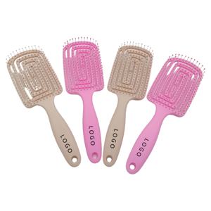Peigne côtelé LOGO personnalisable femmes spécial grand peigne courbé moelleux haut crânien ménage coussin d'air peigne brosse à cheveux - Product Image 2