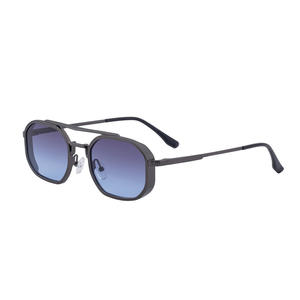Polo Haus Lunettes de soleil à monture carrée pour hommes, en métal, double pont, protection UV400, classe 2, KSL-98290 - Product Image 3