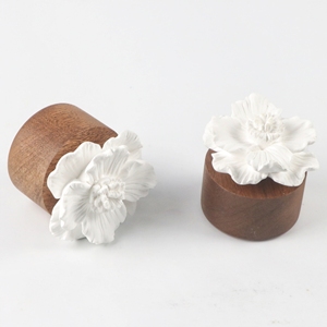 Handmade Porcelain Scented <strong>Ceramic</strong> Flower Aroma Plaster Air Freshener Wooden Based Home Aromatherapy Essential Oil Reed <strong>Diffuser</strong> - Product Image 6