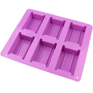 Early Riser <span class=keywords><strong>6</strong></span> cavidades moldes de jabón de silicona líneas verticales molde de jabón molde para hornear pastel <span class=keywords><strong>Pan</strong></span> galleta molde de Chocolate - Product Image 6