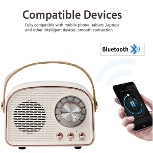 Lindo Mini Altavoz Bluetooth Moda antigua Radio FM TWS <span class=keywords><strong>Reproductor</strong></span> <span class=keywords><strong>de</strong></span> música HiFi Estéreo BT 5,0 Volumen ajustable Altavoz Retro - Product Image 3