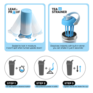 من الشركة المصنعة ، من خلال كوب مقاوم للصدمات ، زجاجة بروتين مانعة للتسرب مع حلقة حمل - Product Image 5
