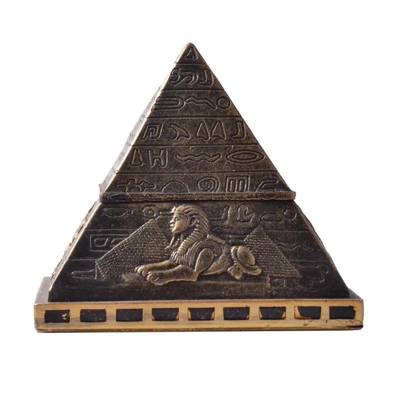 Estatueta egípcia de decoração de mesa, mini retrô, estatueta de pirâmide egípcia para decoração de casa