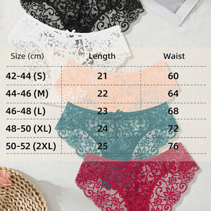 Lot de 5 culottes <span class=keywords><strong>taille</strong></span> EU, élégantes, florales, en dentelle pour femmes, vente en gros, OEM, marque privée, culottes en dentelle sans couture <span class=keywords><strong>taille</strong></span> mi-haute - Product Image 2