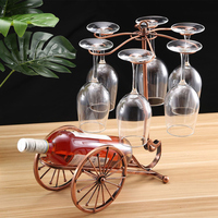 Porte-bouteille de vin artisanal en métal avec roue, présentoir pour table, restaurants, décoration intérieure