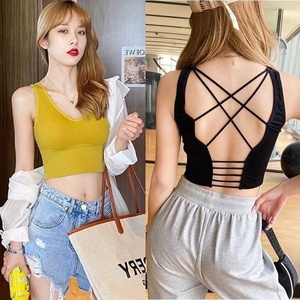 Nouveau Soutien-gorge <span class=keywords><strong>Crop</strong></span> <span class=keywords><strong>Top</strong></span> Femme Sexy Sans Bretelles Sans Fil Sans Couture <span class=keywords><strong>Dos</strong></span> <span class=keywords><strong>Nu</strong></span> avec Coussinets Bralette Débardeur Gilet Féminin - Product Image 2