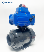 Vanne à boisseau sphérique électrique motorisée UPVC 1/2 à 4 pouces ON/OFF double union filetée NPT AC110-220V pour le contrôle du débit d'eau 2 voies